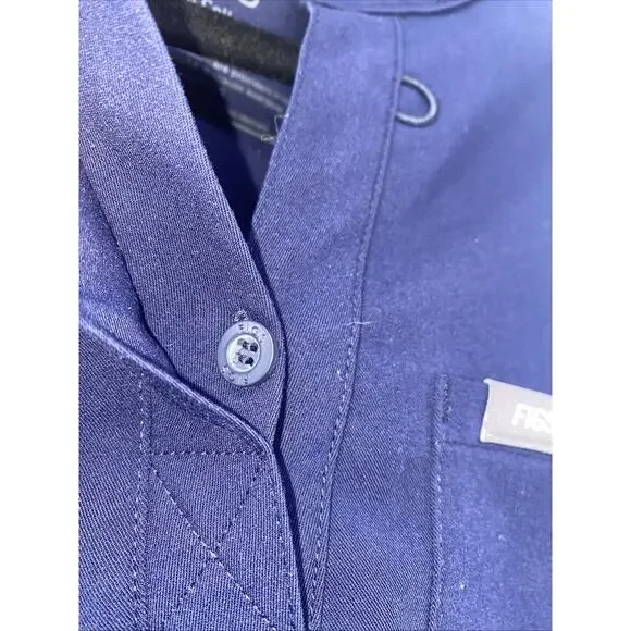 Figs Scrub Top Labor Delivery Womens Medium Navy Short Sleeve W21SW1012 - Picture 4 of 10